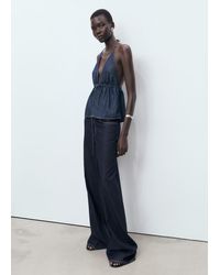 Mango - Low Waist Wide Leg Jeans - Lyst