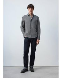 Mango - Seersucker Check Textured Shirt - Lyst