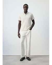 Mango - 100% Cotton Fine-Knit Polo Shirt - Lyst