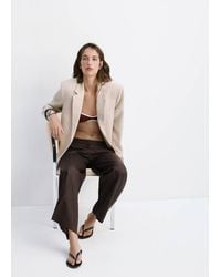Mango - High-Waisted Lyocell Trousers - Lyst