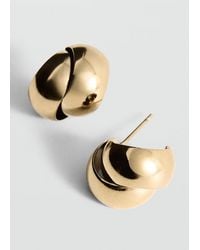 Mango - Boucles D'Oreilles Géométriques En Acier Inoxydable Or - Lyst