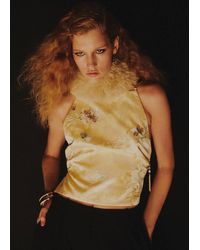 Mango - Jacquard Top With Metal Strap - Lyst