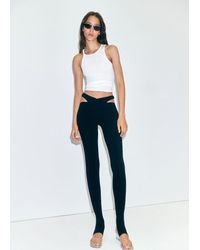 Mango - Ribbed Top With Asymmetrical Straps - Lyst