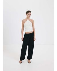Mango - Halter Top With Metallic Appliqués - Lyst