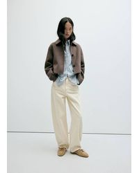 Mango - Wool-Blend Lapel Jacket - Lyst