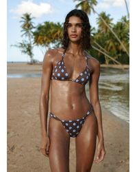 Mango - Classic Polka Dot Curtain String Bikini Bottoms - Lyst