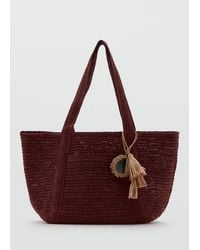 Mango - Natural Fibre Tote Bag - Lyst