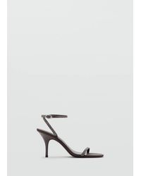 Mango - Heeled Sandal With Strass Strap - Lyst