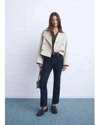 Mango - Sienna Flared Cropped Jeans - Lyst