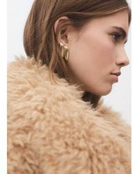 Mango - Earrings With Geometric Relief - Lyst