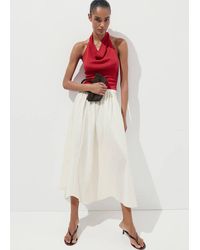 Mango - A-Line Cotton Skirt With Stripes - Lyst