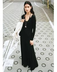 Mango - Dress With Combined Fine-Knit Collar - Lyst