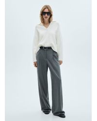 Mango - Knitted Polo-Neck Sweater - Lyst