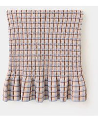 Mango - Fine Knit Checked Skirt - Lyst