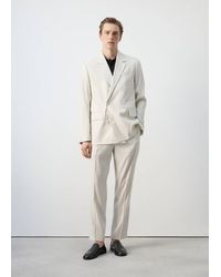 Mango - Boston Linen Blend Regular Fit Blazer - Lyst