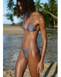 Mango - Striped Triangle Bikini Top - Lyst