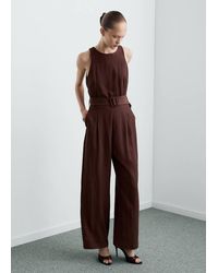 Mango - Lyocell Jumpsuit With Belt - Lyst