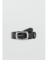 Mango - Oval Buckle Belt - Lyst
