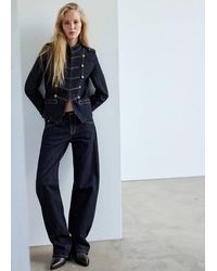Mango - Denim Jacket With Decorative Toggles - Lyst