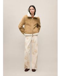 MANGO TEEN - Suede Effect Sheepskin Coat - Lyst