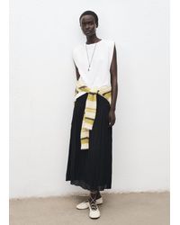 Mango - Maglietta Spallini Maniche Corte Bianco - Lyst