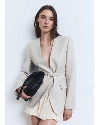 Mango - Borsa Spalla Media Pelle Intrecciata Nero - Lyst