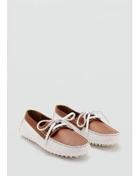 Mango - Multicolour Leather Boat Shoes - Lyst