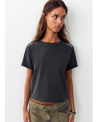MANGO TEEN - Cotton T-Shirt With Studs - Lyst