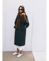 Mango - Wool Blend Coat With Funnel Neck - Lyst