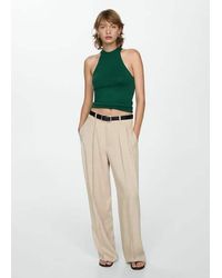 Mango - Halter Neck Knitted Top - Lyst