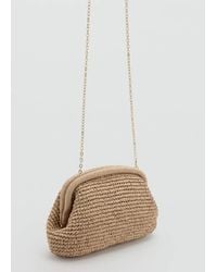 Mango - Natural Fiber Clutch Bag - Lyst