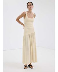 Mango - Asymmetric Cut Knitted Dress - Lyst