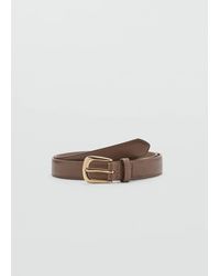Mango - Leather-Effect Belt With Metal Buckle - Lyst
