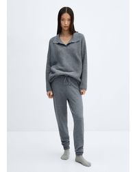 Mango - Knit jogger-style Trousers Ink - Lyst