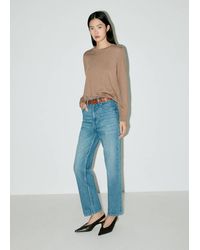Mango - Fine-Knit Crew-Neck Sweater - Lyst