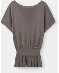 Mango - Ruched Fine-Knit Sweater - Lyst