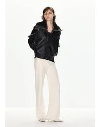 Mango - Fine-Knit Straight-Fit Trousers - Lyst
