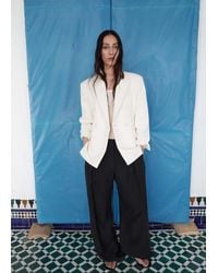 Mango - Straight-Fit Lyocell Trousers - Lyst