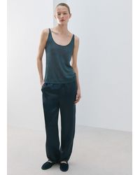 Mango - Linen Knit Top - Lyst