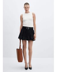 Mango - Knitted Top With Wide Straps Off - Lyst