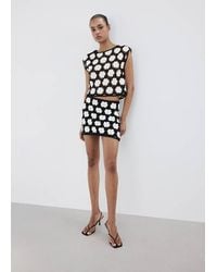 Mango - Crochet Floral Mini-Skirt - Lyst