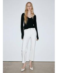Mango - Sienna Flared Cropped Jeans - Lyst