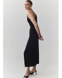 Mango - Ruched V-Neck Dress - Lyst