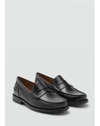Mango - Mokassin Aus Antic-Leder - Lyst
