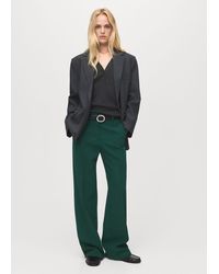 Mango - Straight Mid-Rise Trousers - Lyst