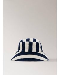 Mango - Cappello Bucket Spugna Di Cotone Righe Blu - Lyst