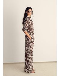 Mango - Printed Cotton Trousers - Lyst