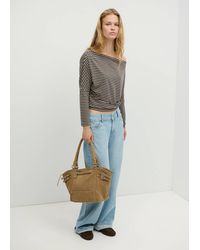 MANGO TEEN - Striped Off-The-Shoulder T-Shirt - Lyst