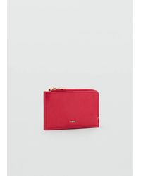 Mango - Saffiano-Effect Card Holder With Zip - Lyst