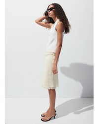 Mango - Knitted Top With Draped Neck - Lyst